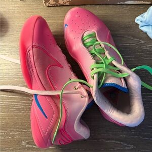 Nike Pink and Green Athletic Shoes